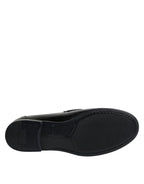 Black Leather Slip On Loafers Dress Shoes