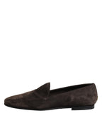 Braune Samtleder Slipper