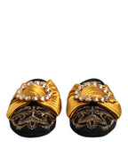 Mehrfarbige verzierte flache Sandalen