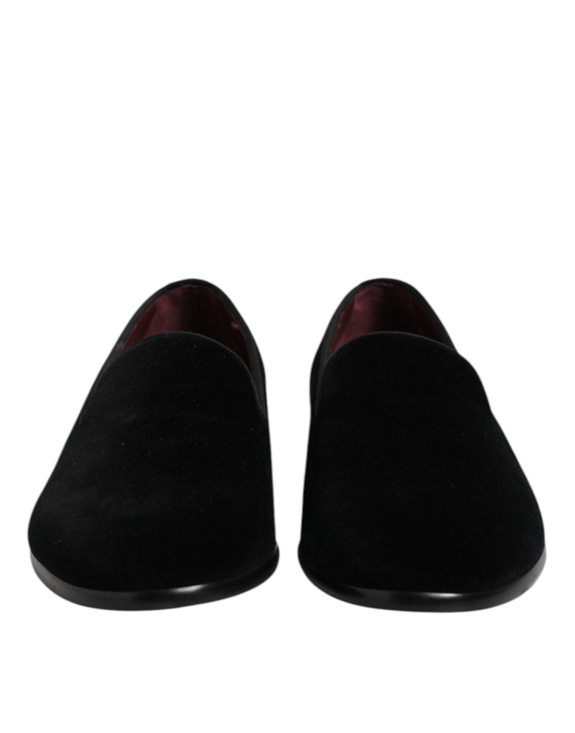 Black Velvet Slip-On Loafers Formal Shoes