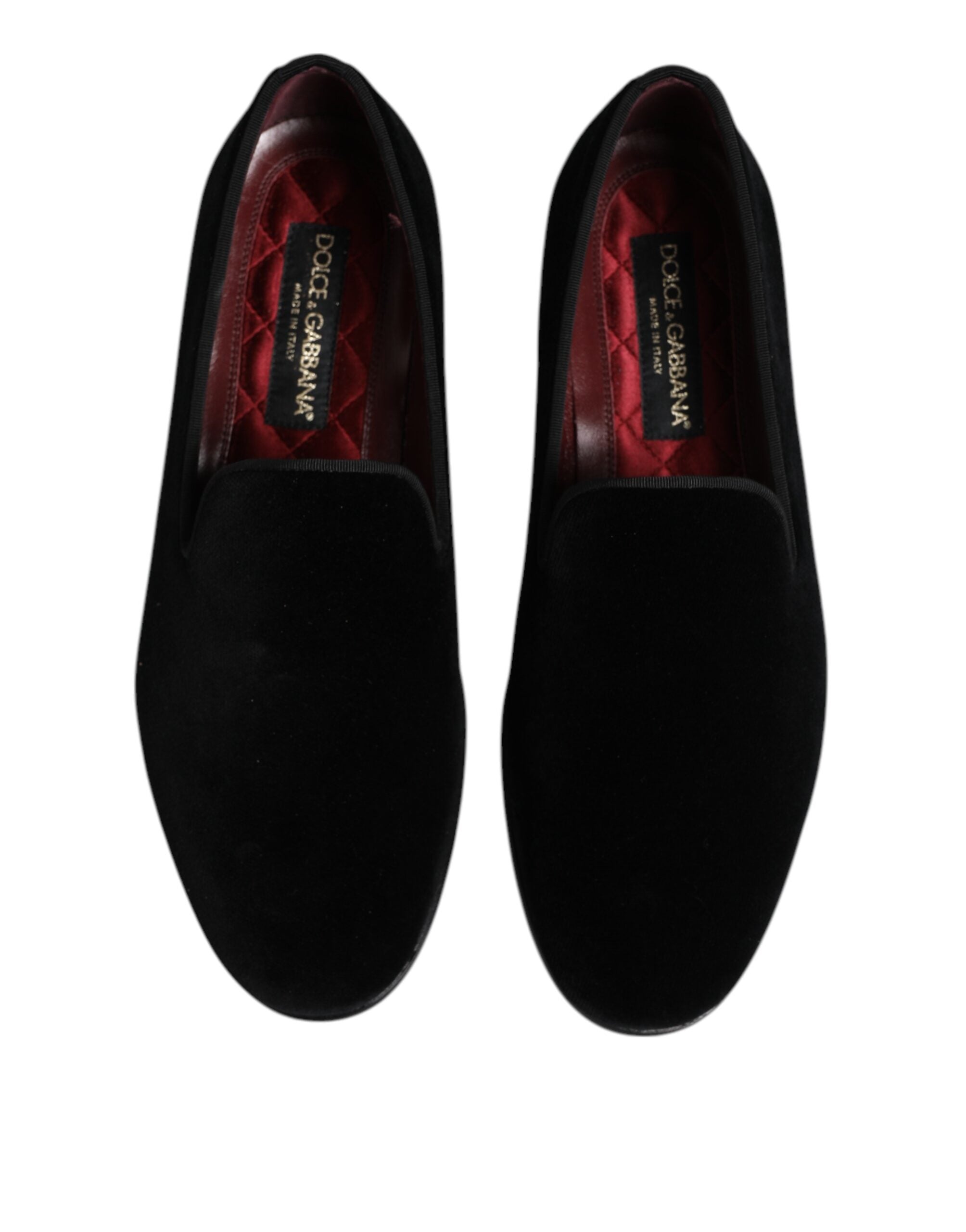 Black Velvet Slip-On Loafers Formal Shoes