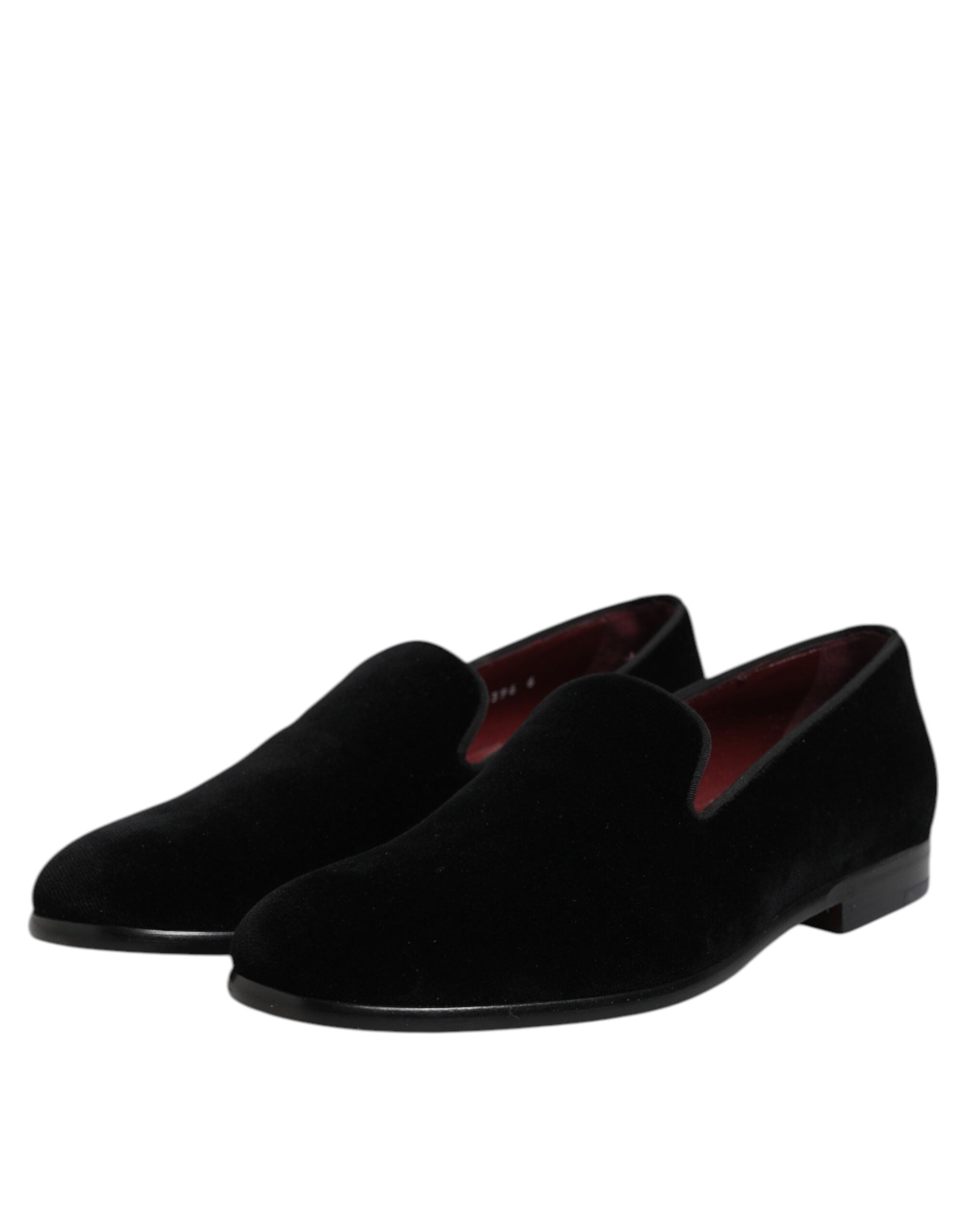 Black Velvet Slip-On Loafers Formal Shoes