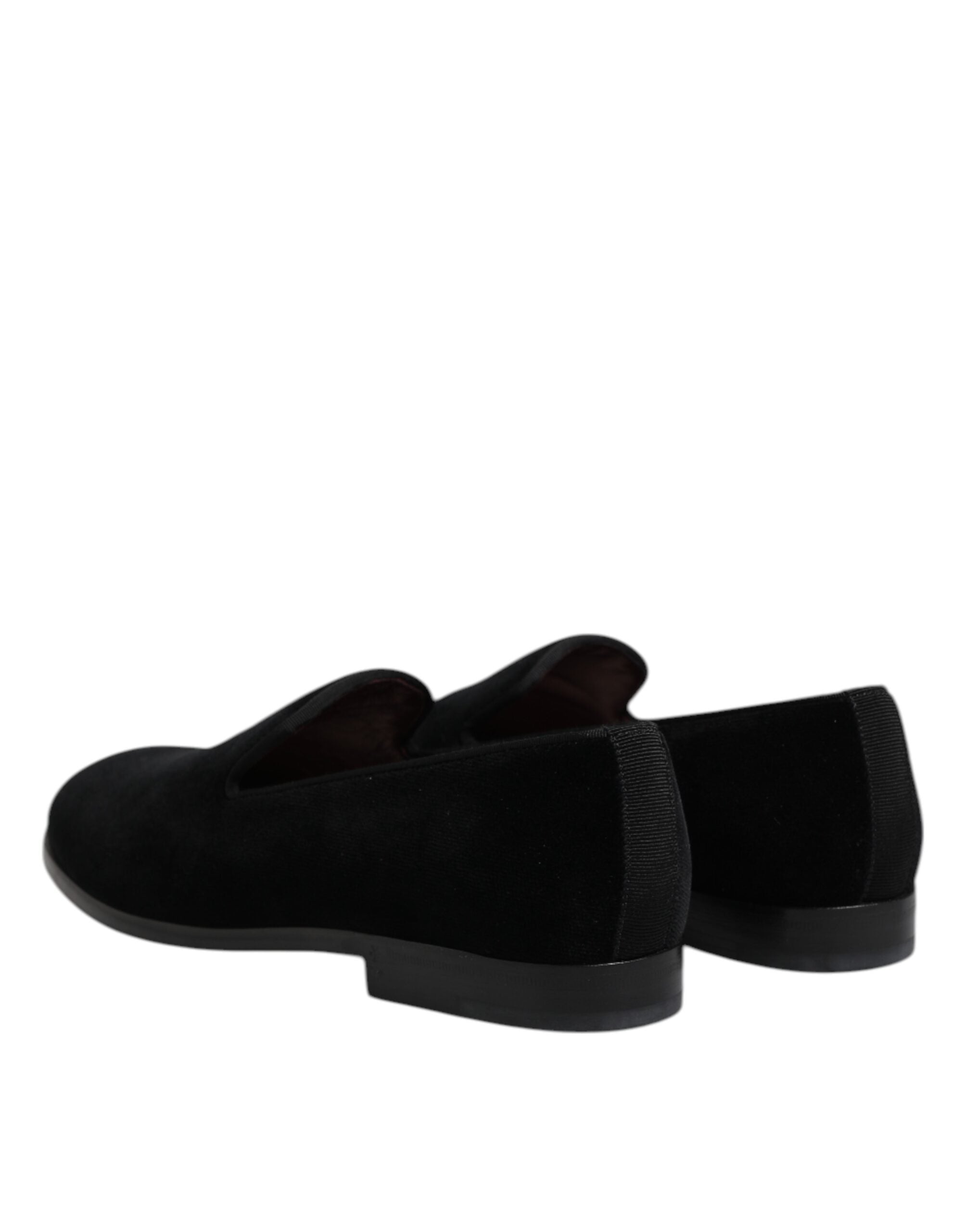 Black Velvet Slip-On Loafers Formal Shoes