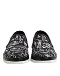 Schwarze Slip-On Loafer für Herren mit Aufdruck