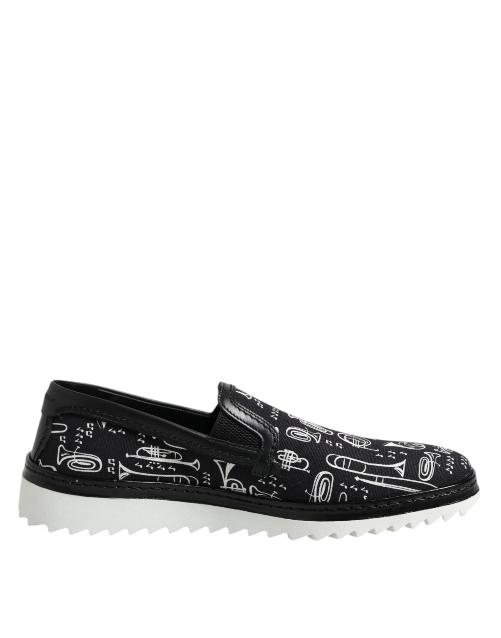 Schwarze Slip-On Loafer für Herren mit Aufdruck