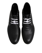 Schwarze Weiße Leder Stiefeletten Schuhe