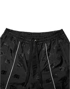 Black Cotton Straight Jogger Sweatpants Pants