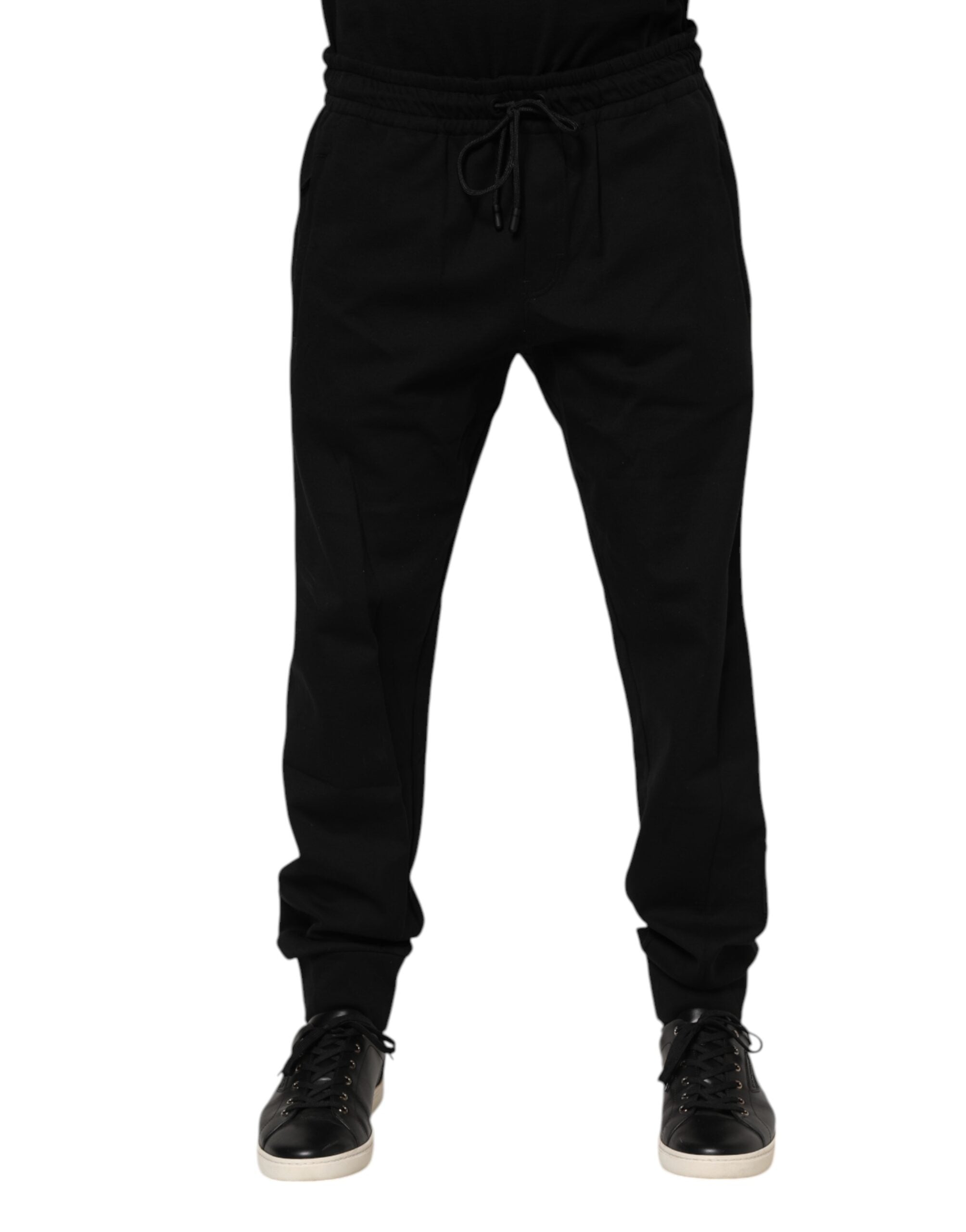Schwarze Baumwoll-Jogginghose für Herren