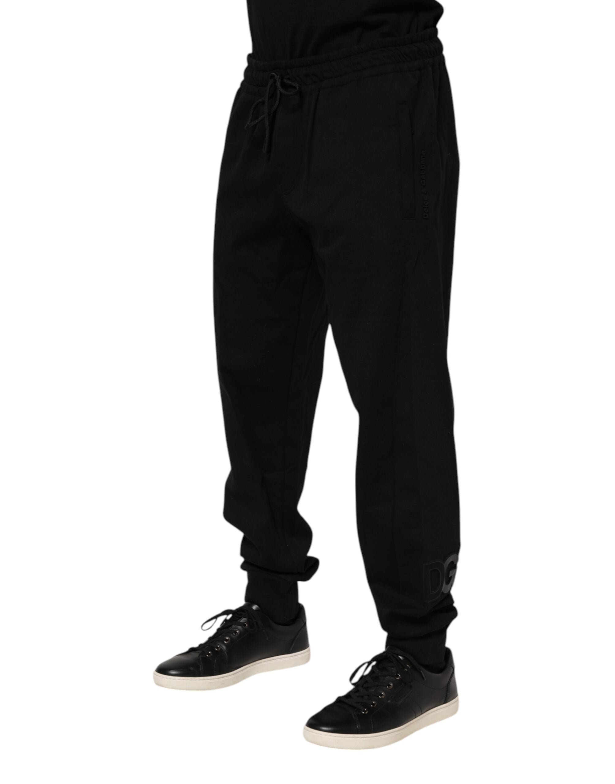 Schwarze Baumwoll-Jogginghose für Herren