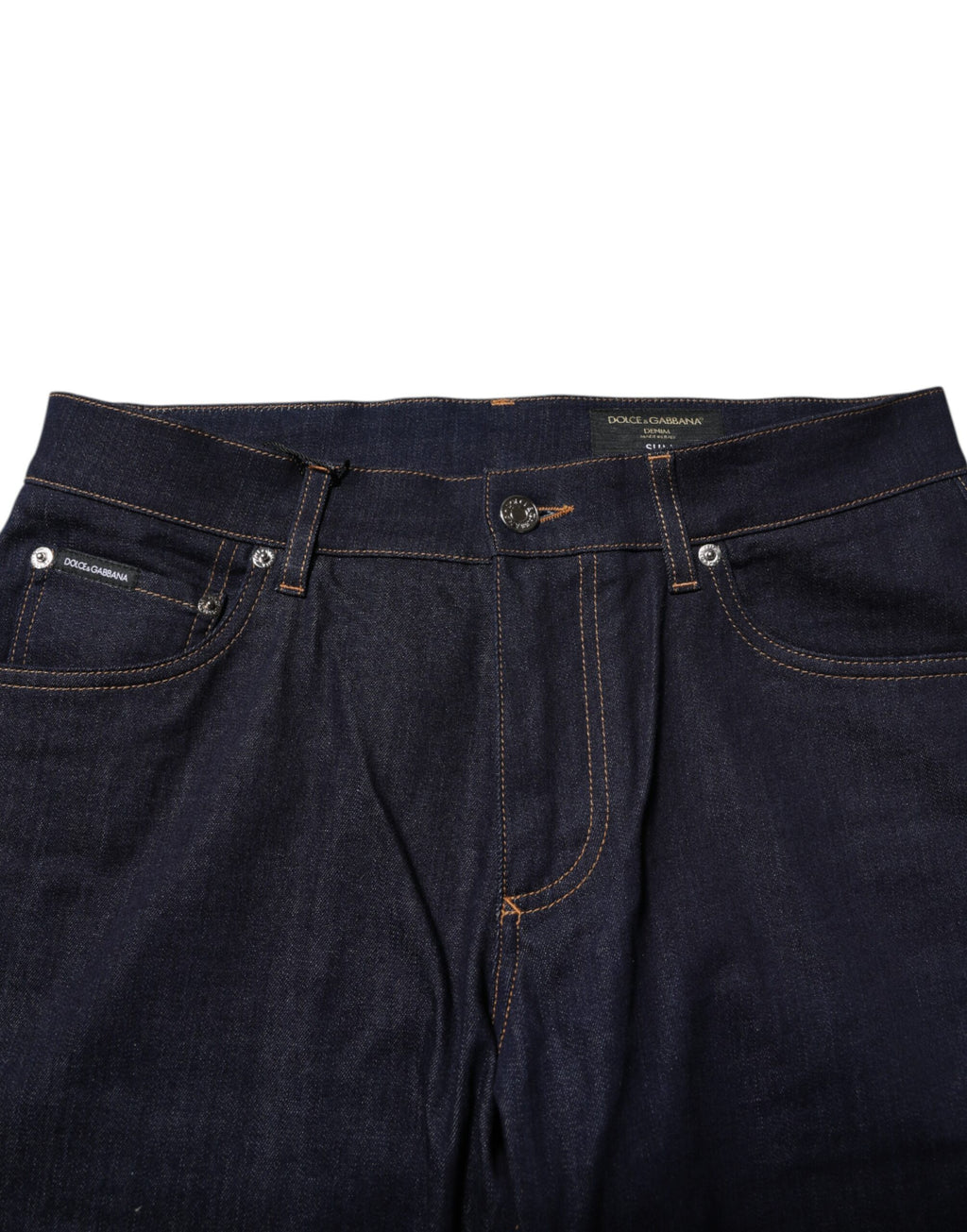 Dunkelblaue Baumwoll-Denim-Slim-Fit-Jeans mit Logo für Herren