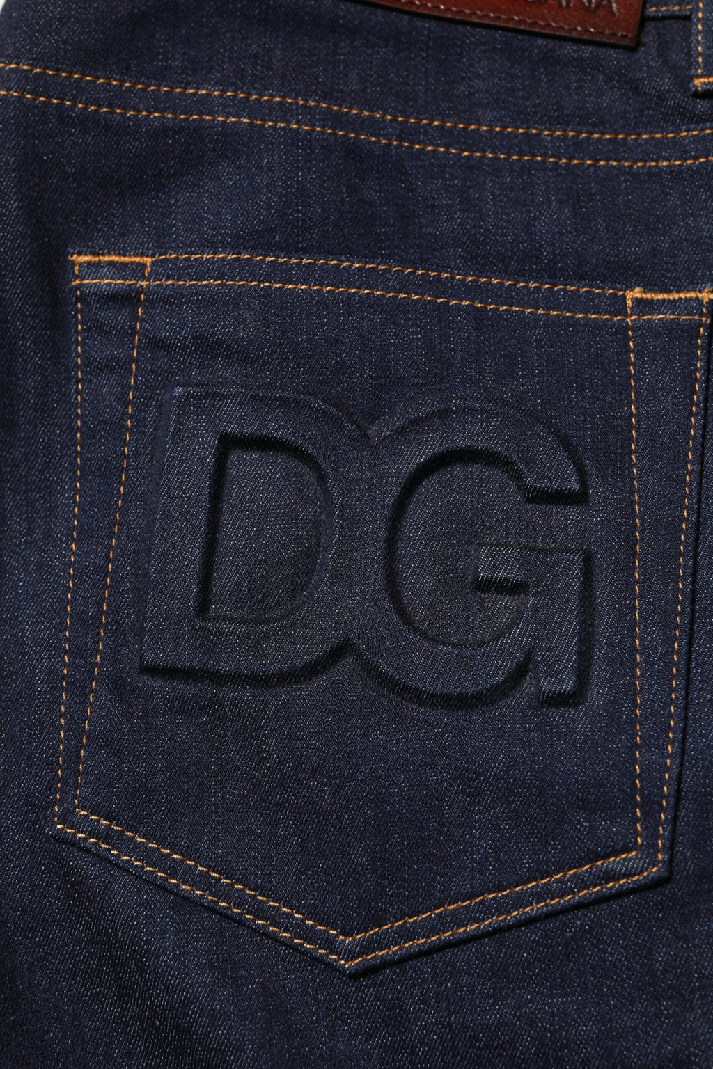Dunkelblaue Baumwoll-Denim-Slim-Fit-Jeans mit Logo für Herren