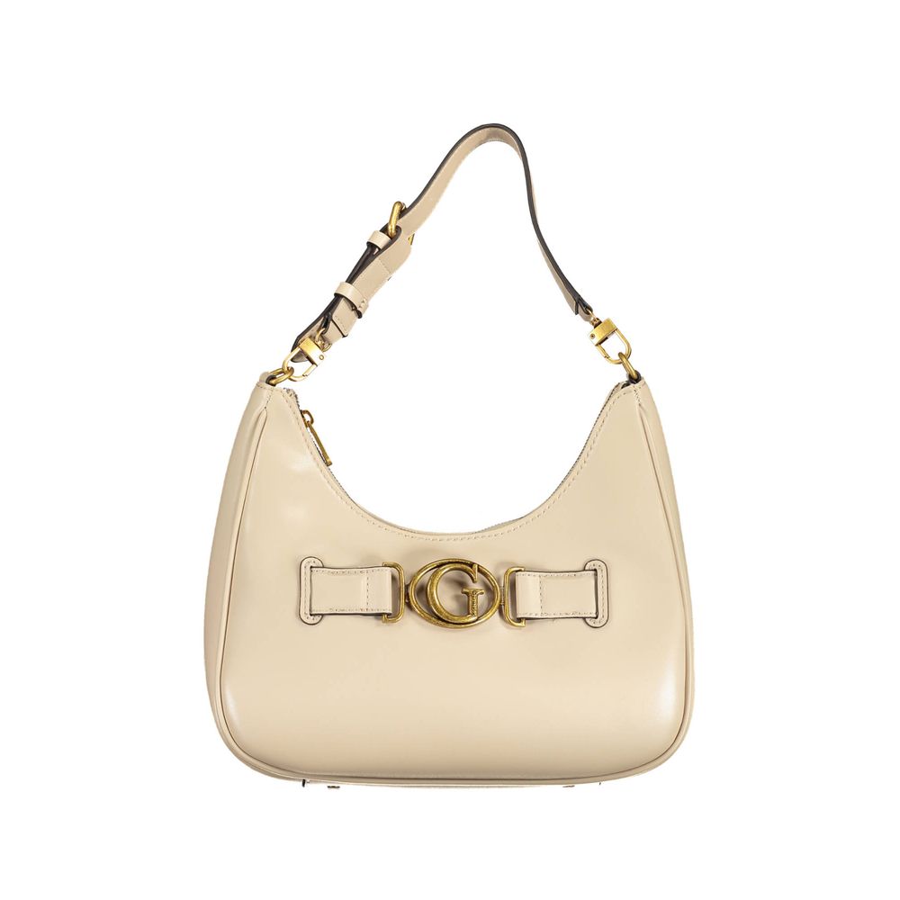 Beige Polyurethan Damen Schultertasche