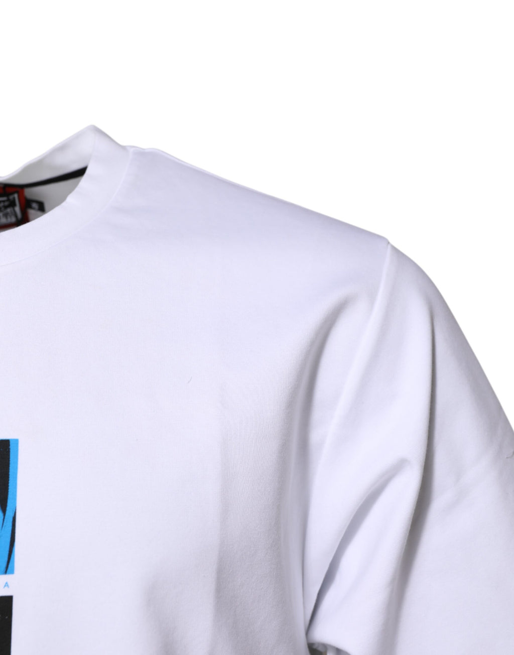 Weißes T-Shirt mit Rundhalsausschnitt und Grafikdruck aus Baumwolle