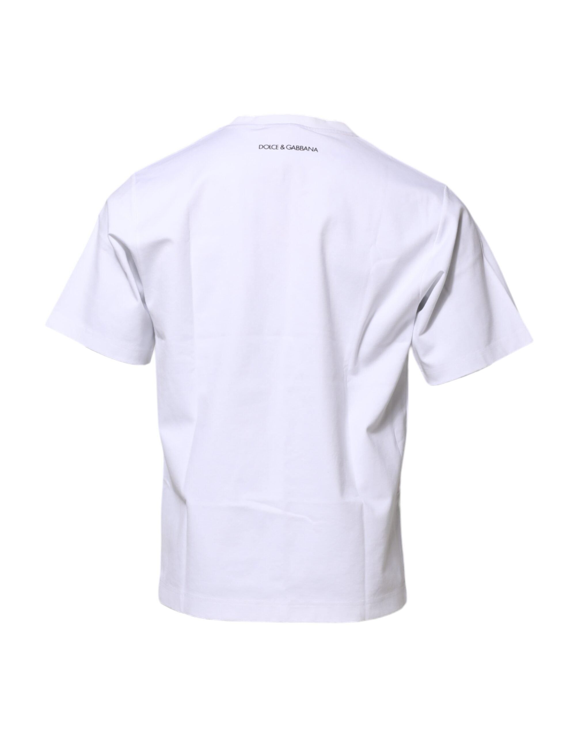 Weißes T-Shirt mit Rundhalsausschnitt und Grafikdruck aus Baumwolle