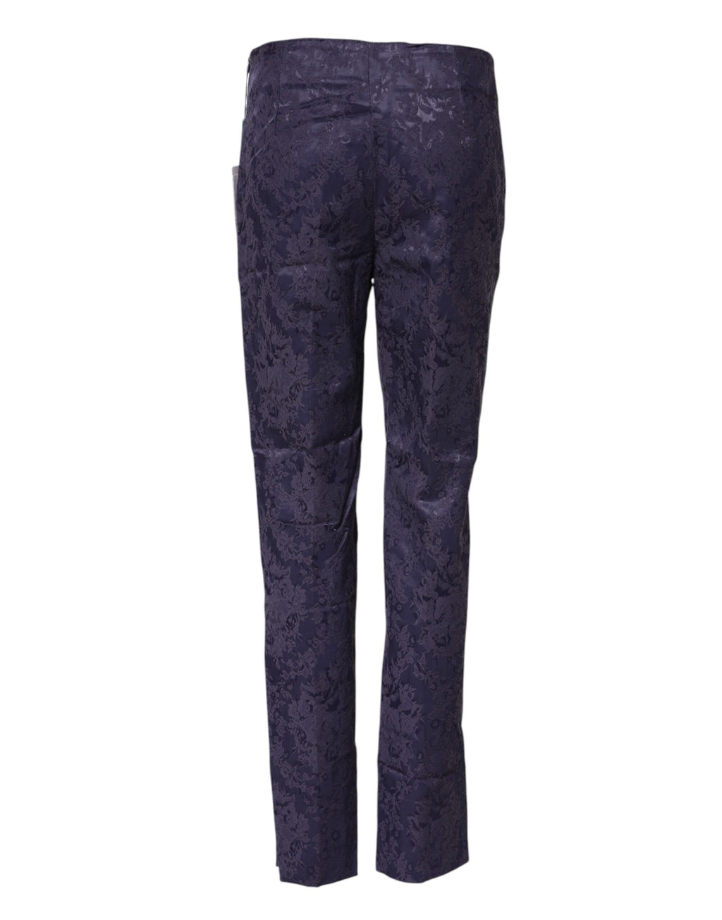 Violette Jacquard-Hose mit hohem Bund