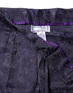 Violette Jacquard-Hose mit hohem Bund