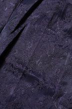 Violette Jacquard-Hose mit hohem Bund