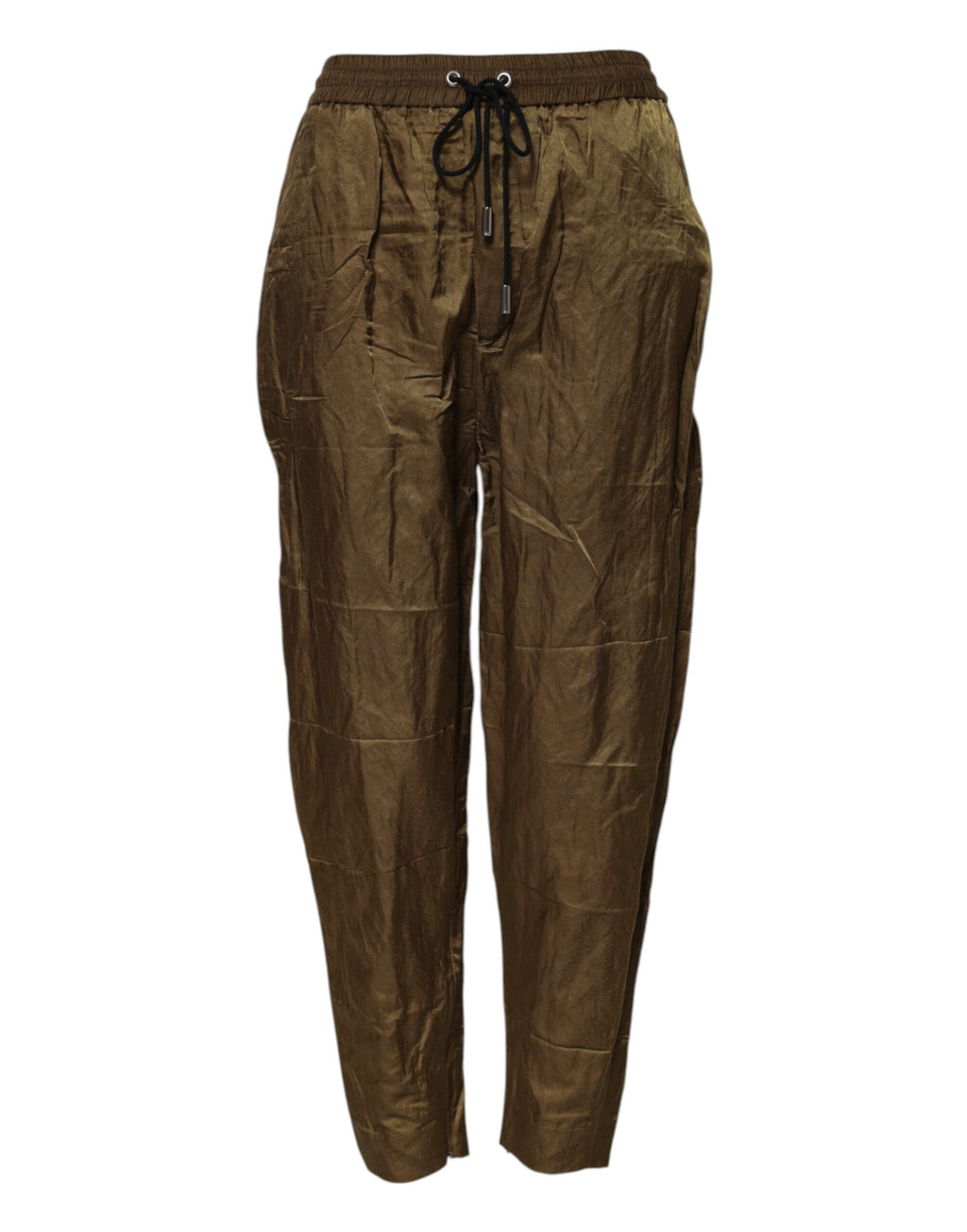 Braune Damenhosen mit mittlerer Taille und Gummizug