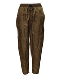 Braune Damenhosen mit mittlerer Taille und Gummizug