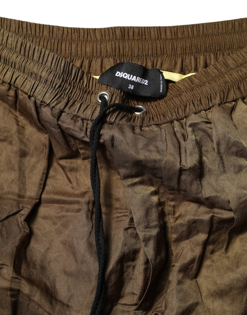 Braune Damenhosen mit mittlerer Taille und Gummizug