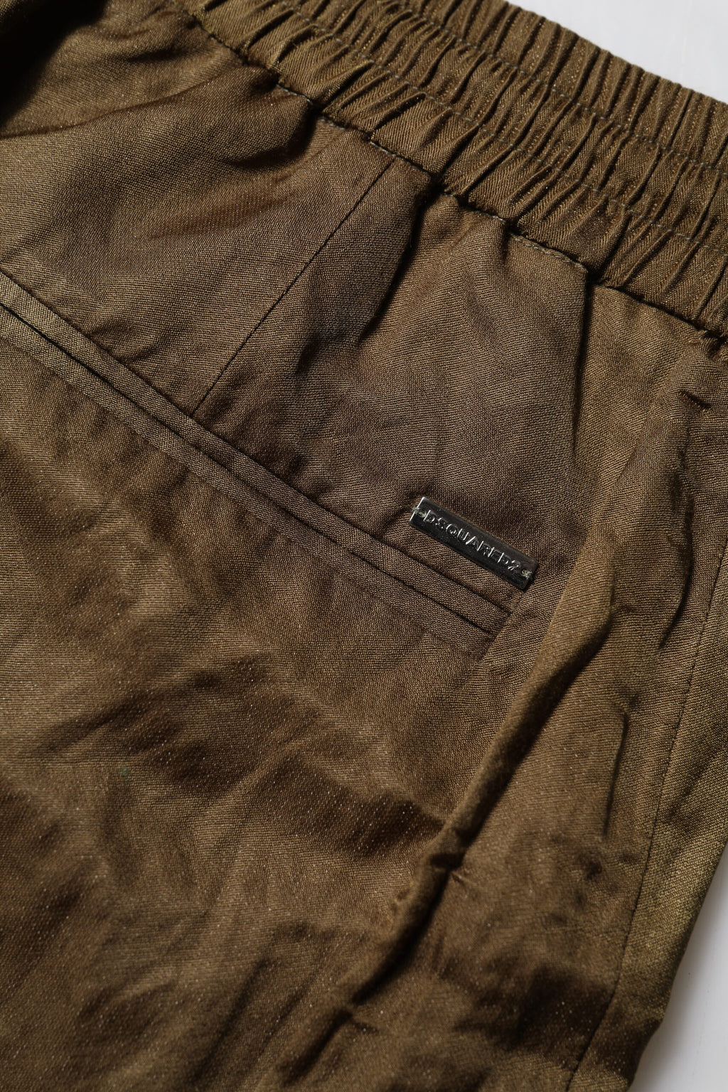 Braune Damenhosen mit mittlerer Taille und Gummizug