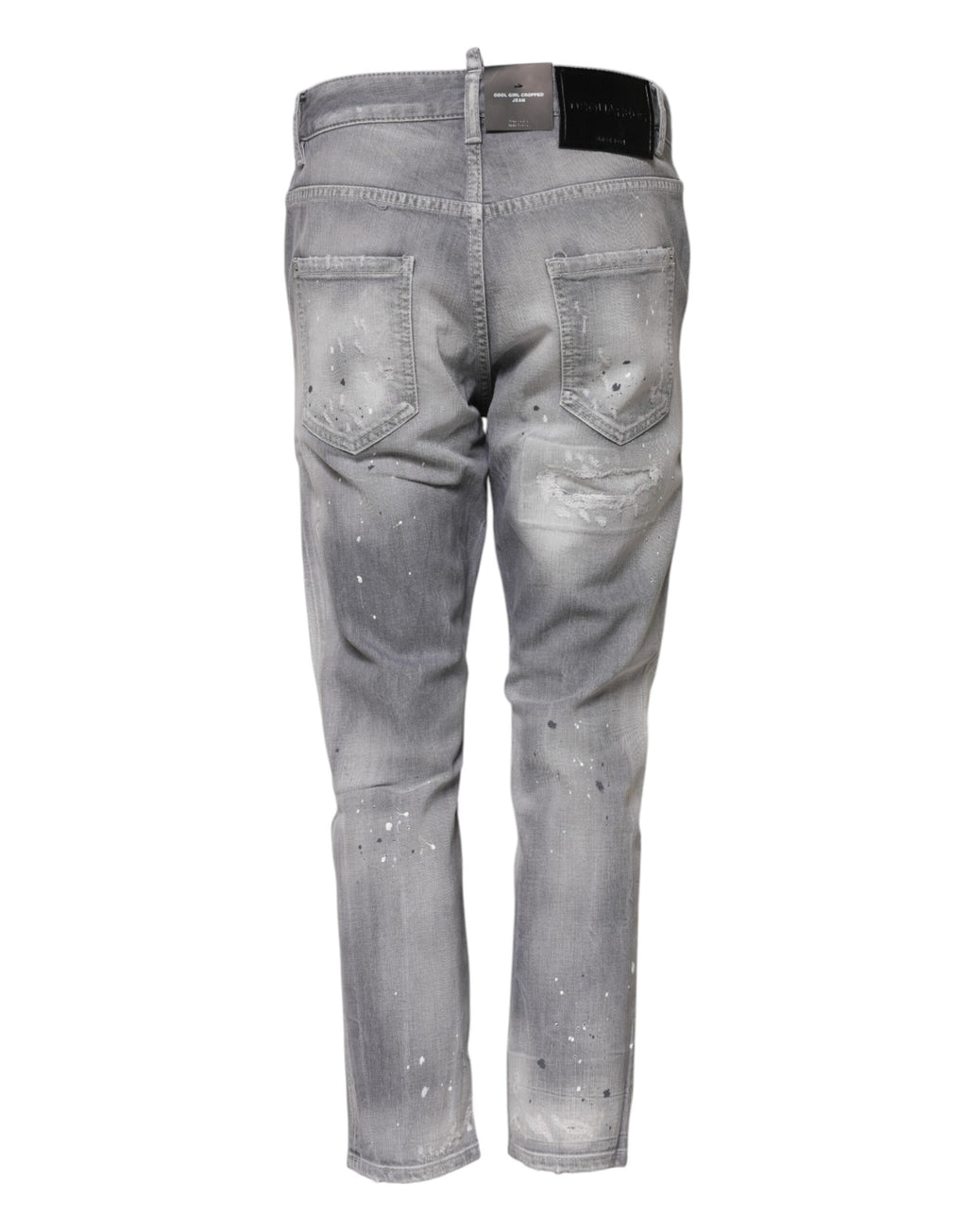 Graue gewaschene Mid-Waist Tapered Jeans