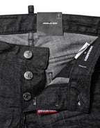 Black Cotton Low Waist Skinny Denim Jeans