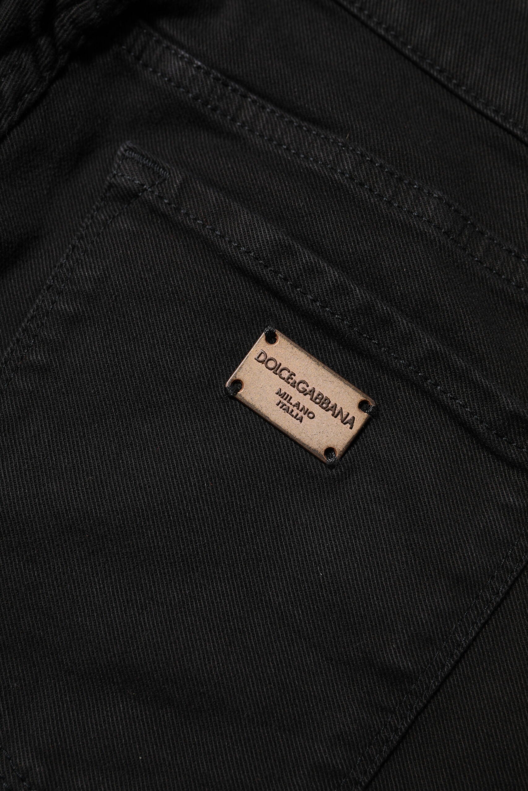 Schwarze Skinny Jeans aus Baumwolle mit mittlerer Bundhöhe