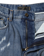 Blue Tattered High Waist Women Denim Jeans