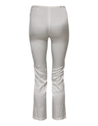 Elfenbeinseidene High-Waist Hose mit schmal zulaufendem Bein