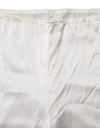 Elfenbeinseidengewebe zulaufende Hose mit hoher Taille