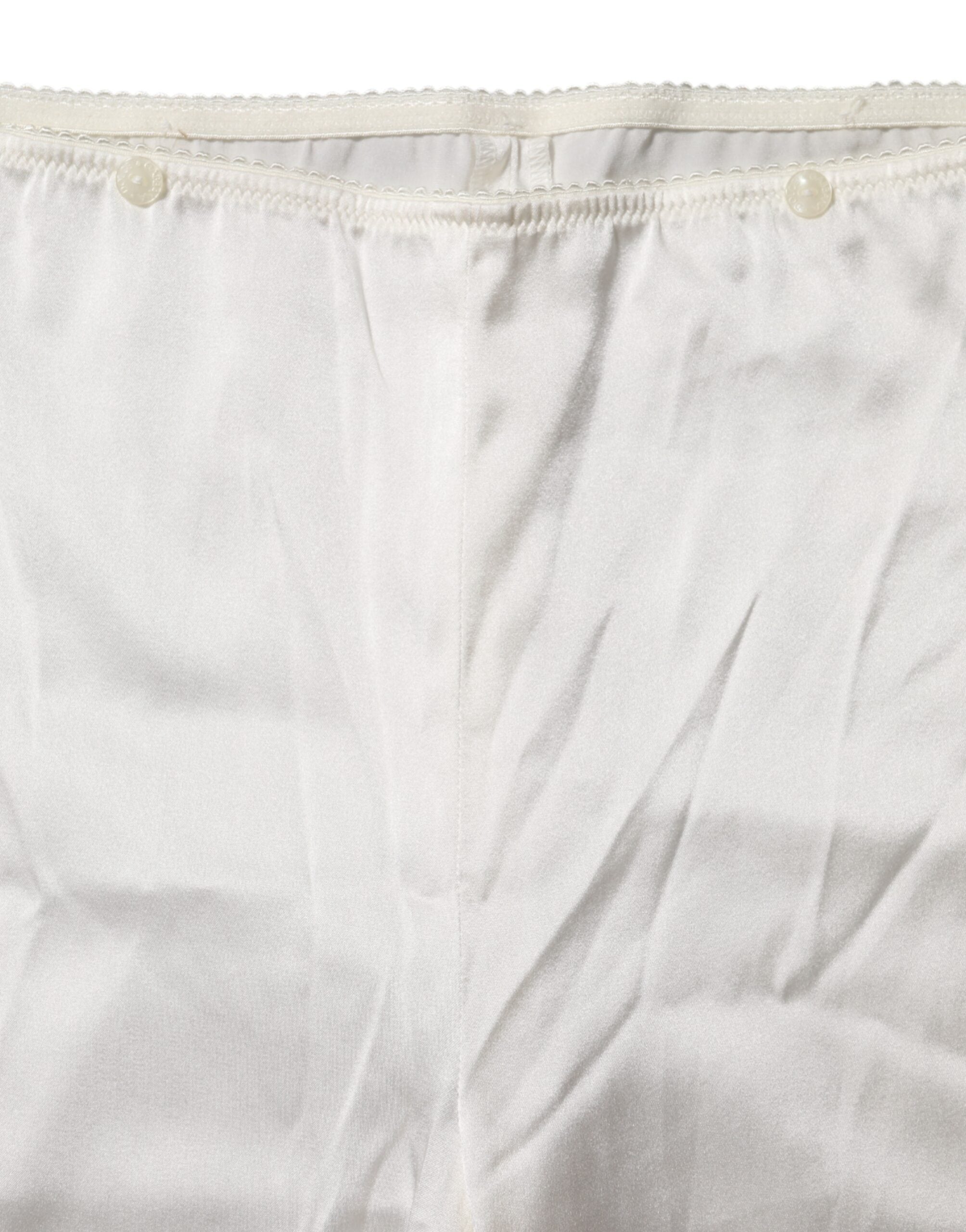 Elfenbeinseidengewebe zulaufende Hose mit hoher Taille