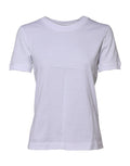 Weißes Baumwoll-T-Shirt mit Rundhalsausschnitt und kurzen Ärmeln