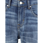 Blaue Straight Leg Jeans aus Baumwolle