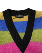 Pullover-Sweater mit mehrfarbigem Glitch-Design