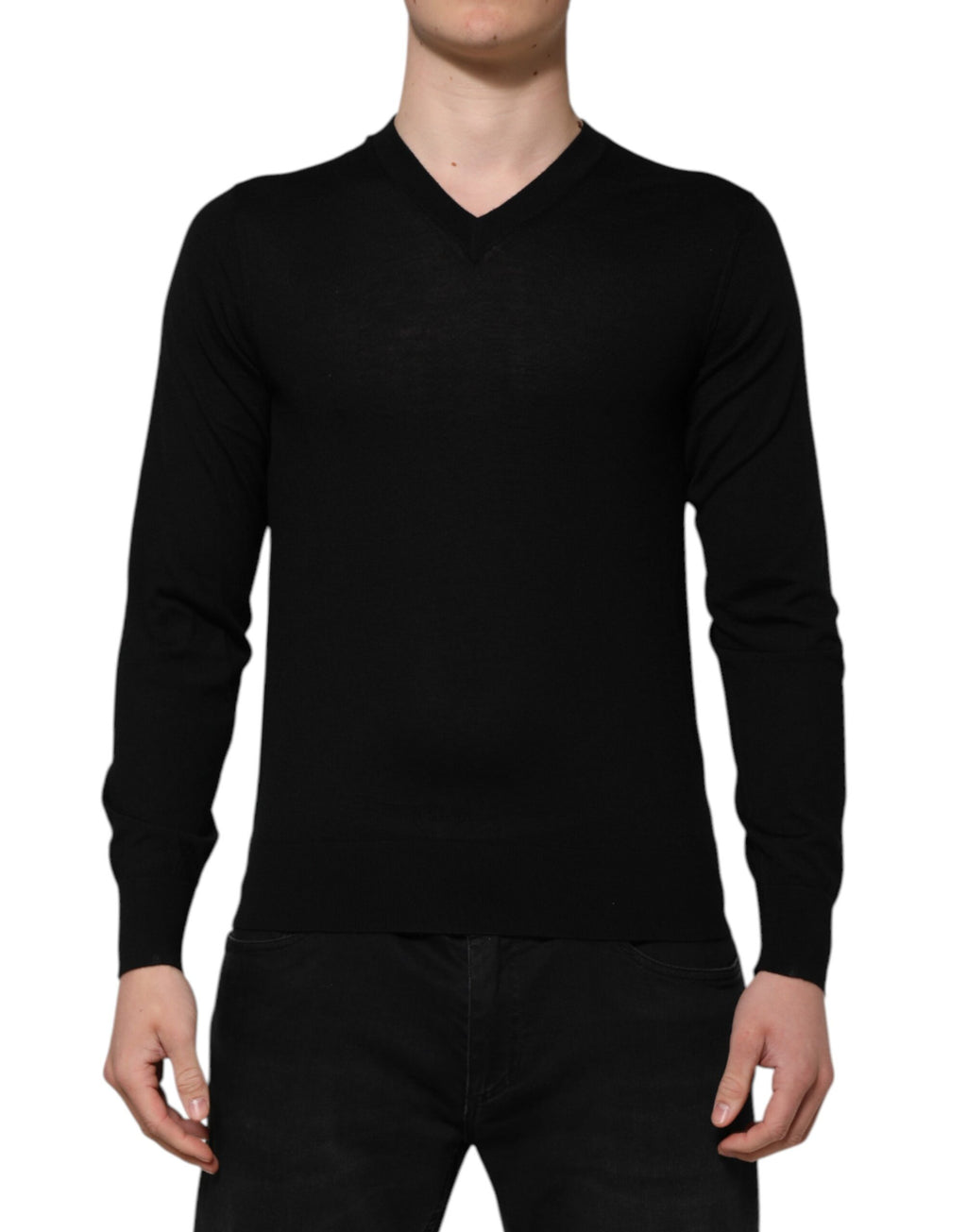Maglione pullover grigio scuro con logo ricamato