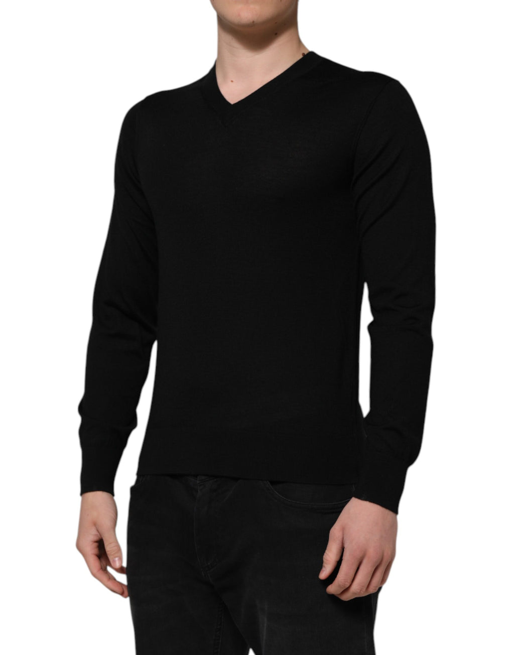 Maglione pullover grigio scuro con logo ricamato