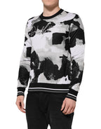 Mehrfarbiger Camouflage-Pullover aus Seide