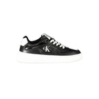 Schwarzer Polyurethan-Sneaker für Damen