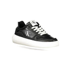 Schwarzer Polyurethan-Sneaker für Damen