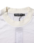 White Silk Crew Neck Long Sleeves T-shirt