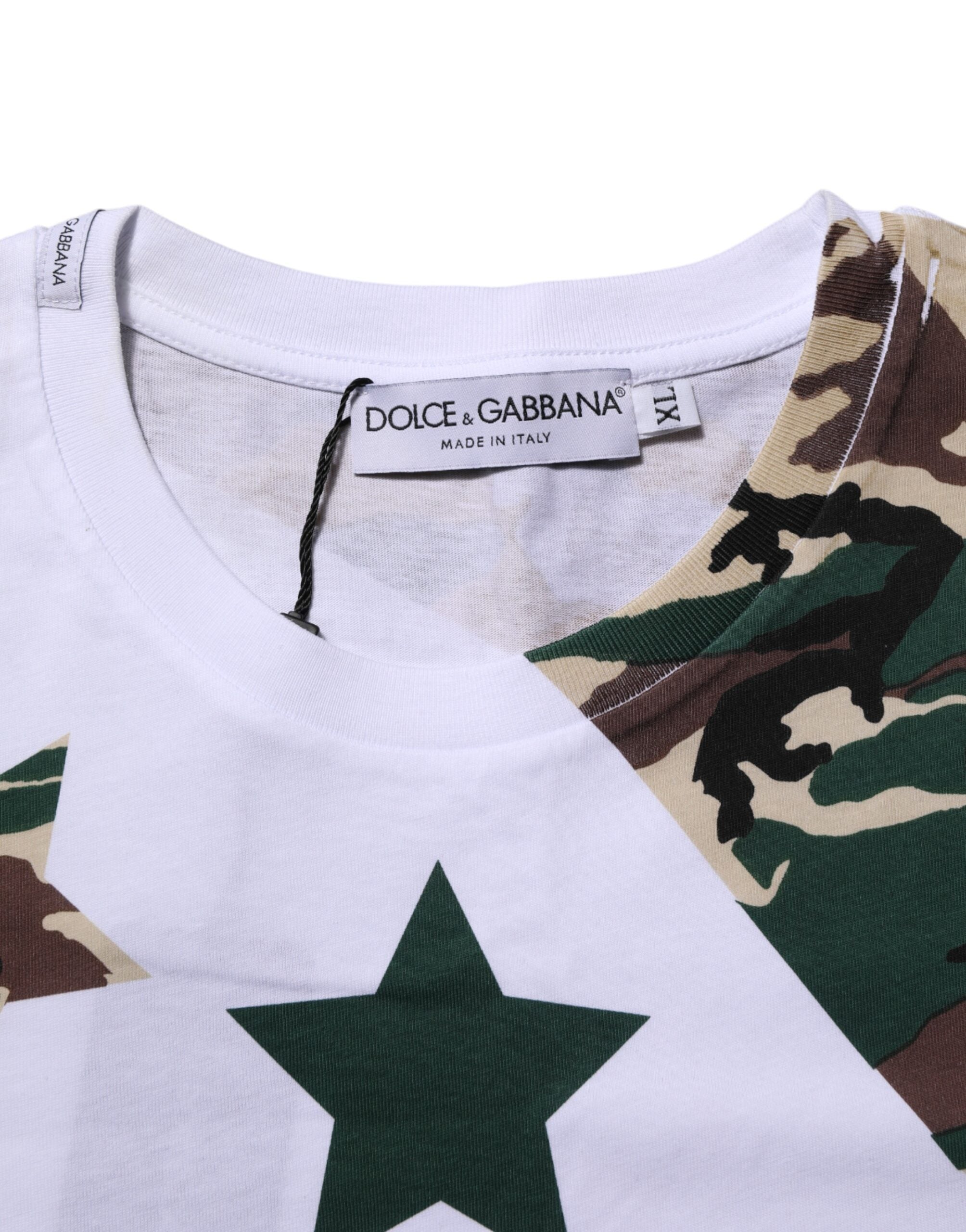Herren T-Shirt mit Rundhalsausschnitt aus Baumwolle mit weißem Camouflage-Muster