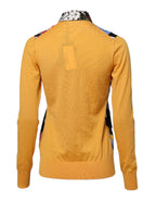 Mehrfarbiges floral gemustertes Langarm-Poloshirt