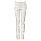 Weiße High-Waist-Hose aus Polyurethan mit schmal zulaufendem Bein
