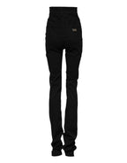 Schwarze High-Waist Skinny Jeans aus Baumwolle