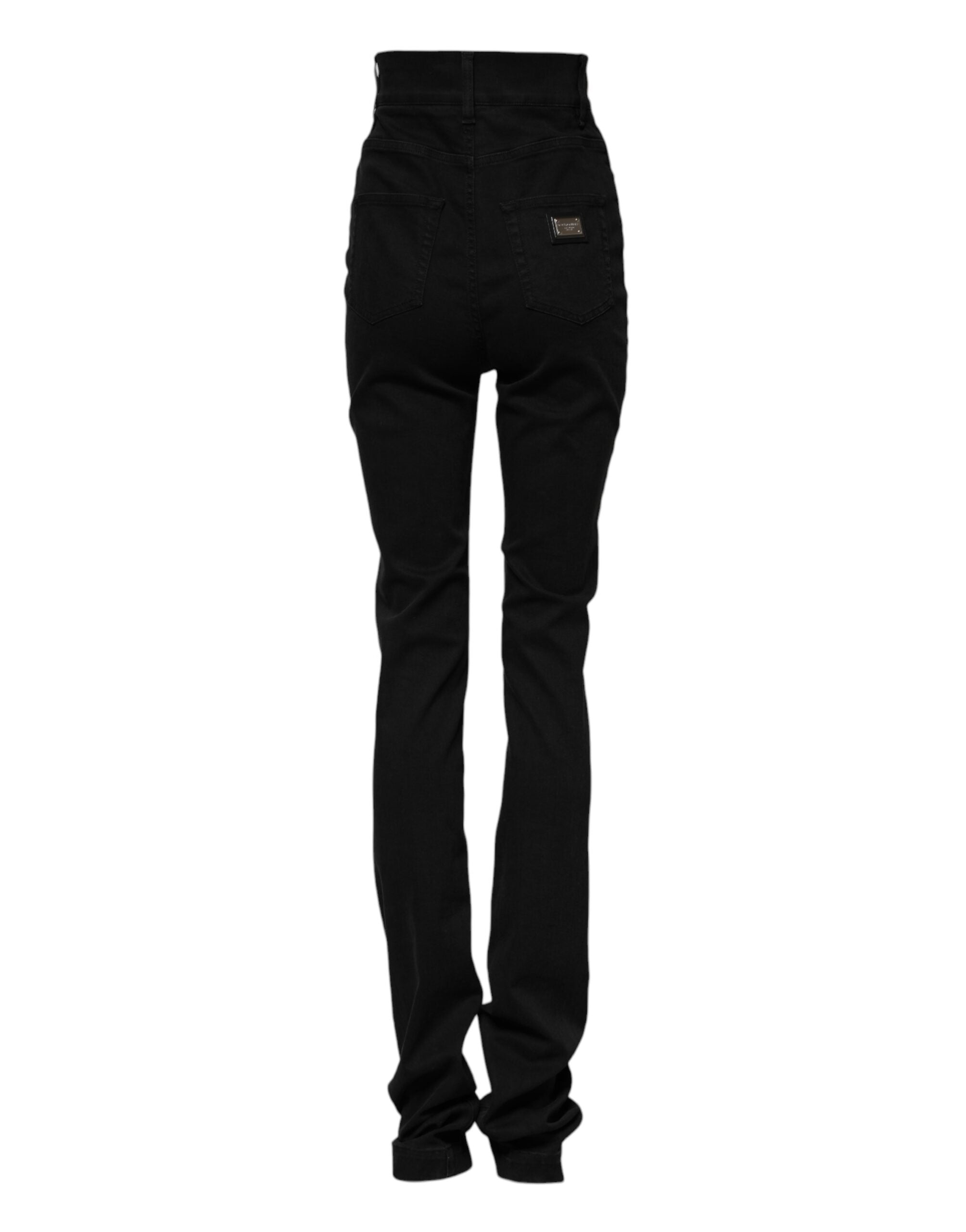 Schwarze High-Waist Skinny Jeans aus Baumwolle