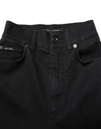 Schwarze High-Waist Skinny Jeans aus Baumwolle