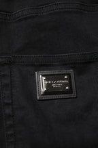 Schwarze High-Waist Skinny Jeans aus Baumwolle