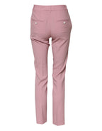 Rosa Hose aus Wolle mit hohem Bund und schmal zulaufendem Bein