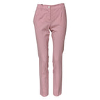 Rosa Hose aus Wolle mit hohem Bund und schmal zulaufendem Bein